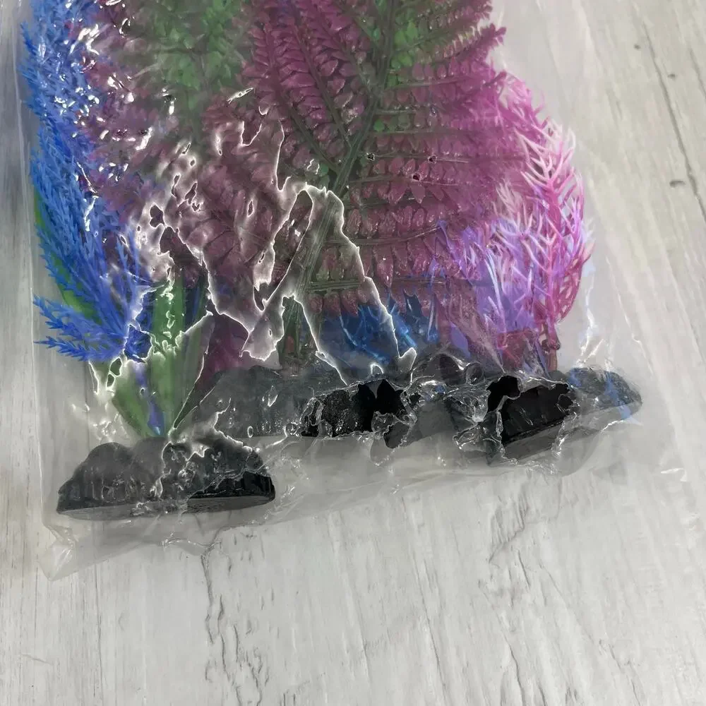 13-Piece Fish Tank Decor Bundle Tiki  Palm Tree Vibrant Plants Tropical Bright